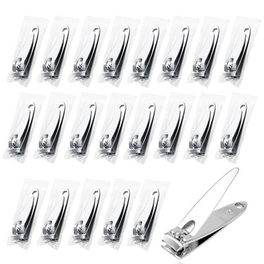 Gisdo 50 Pack Stainless Steel Nail Clippers Bulk Bulk Nail Clippers for Homeless Individually Wrapped for HomelessShelter Air Bnb Hotel 50 PCS