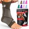 رباط كاحل SS SLEEVE Sleeve Stars للنساء والرجال، رباط ضاغط للكاحل لتخفيف آلام الالتواء والتهاب اللفافة الأخمصية، سهل التعديل مع حزام قابل للإزالة، SingleM1012 بني داكن