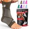 رباط كاحل SS SLEEVE Sleeve Stars للنساء والرجال، رباط ضاغط للكاحل لتخفيف آلام الالتواء والتهاب اللفافة الأخمصية، سهل التعديل مع حزام قابل للإزالة، SingleM1012 بني داكن