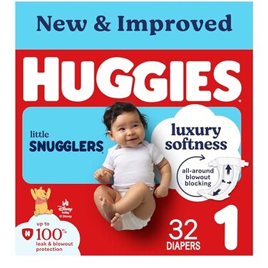 Huggies Size 1 Diapers Little Snugglers Baby Diapers Size 1 814 lbs 32 Count Packaging May Vary