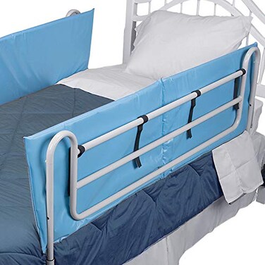 DMI Bed Rail Cover Bed Rail Padding and Bed Bumper Pad for Elderly Disabled or Handicapped Rails Not included Padded Cover Only Blue 60 x 15 x 05 2 Count