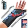 FEATOL Carpal Tunnel Wrist Brace Night Support Thumb Spica Splint Right Hand for De Quervains Tenosynovitis Tendonitis Thumb Brace for Women Men Black Blue Mediumlarge