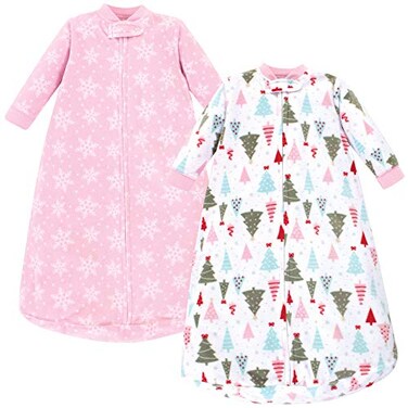 Hudson Baby Unisex Baby LongSleeve Fleece Sleeping Bag Sparkle Trees 09 Months