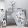 طقم مفروشات سرير أطفال من Bedtime Originals بتصميم Jungle Fun، مكون من 3 قطع، لون أزرق رمادي، عبوة من قطعة واحدة