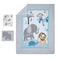 طقم مفروشات سرير أطفال من Bedtime Originals بتصميم Jungle Fun، مكون من 3 قطع، لون أزرق رمادي، عبوة من قطعة واحدة