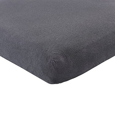 Hudson Baby Unisex Baby Cotton Fitted Crib Sheet Heather Charcoal One Size