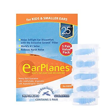 EarPlanes Ear Plugs Kids Small Size 1 Pair Pack of 5