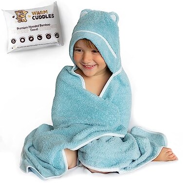 Warm Cuddles Premium Toddler Towels with Hood Extra Soft Rayon from Bamboo Toddler Bath Towel Blue
