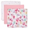 HonestBaby 3Pack Organic Cotton Swaddle Blankets Rose Blossom One Size