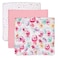 HonestBaby 3Pack Organic Cotton Swaddle Blankets Rose Blossom One Size