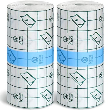 Tondiamo 2 Pieces Transparent Stretch Adhesive Bandage Waterproof Bandage Clear Adhesive Bandages Dressing Tape 4 Inch x 1094 Yard