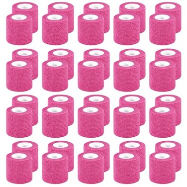 CACASO 40 Rolls Self Adhesive Bandage Wrap 2 Inch x 5 Yards Pink