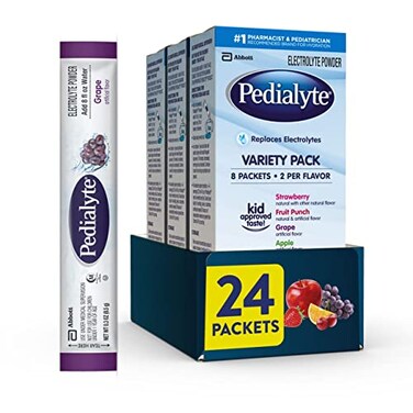 Pedialyte Electrolyte Powder Packets Variety Pack Hydration Drink 8 Count Pack of 3 SingleServing Powder Packets