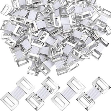 WILLBOND 100 Pieces Bandage Clips Only Elastic Bandage Wrap Clips Stretch Metal Clasps Replaceable Wrap Fastener Clip for Various TypesWhite