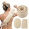 JouiiSiYa Natural Loofah Back Scrubber for Shower for Men and Women Exfoliating Loofah Sponge with Soap Saver 1Back1Pad1Bag