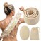 JouiiSiYa Natural Loofah Back Scrubber for Shower for Men and Women Exfoliating Loofah Sponge with Soap Saver 1Back1Pad1Bag
