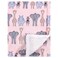 Hudson Baby Unisex Baby Plush Mink and Sherpa Blanket Pink Safari One Size