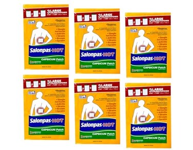 SalonpasHot Capsicum Patch 3 Count Pack of 6