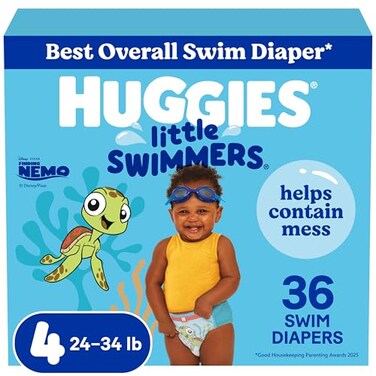 Huggies Little Swimmers Disposable Swim Diapers Size 4 2434 lbs 36 Ct 2 Packs of 18 Packaging May Vary