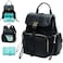 MOMINSIDE Diaper Bag Backpack with 14 Pockets Leather Baby Bag paaleras para bebe Baby Registry 4 Insulated Pockets Changing Pad Stroller Straps Black