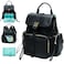 MOMINSIDE Diaper Bag Backpack with 14 Pockets Leather Baby Bag paaleras para bebe Baby Registry 4 Insulated Pockets Changing Pad Stroller Straps Black