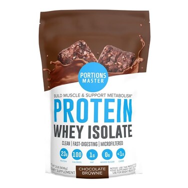 Portions Master CFM Whey Isolate 2LB 23g ColdProcessed Choc Brownie