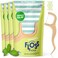 SmartLifeco EcoFriendly Dental Floss Picks 200ct Flossers Made with Straw Wheat Blend Superior AntiShred Thread for Tight Gaps Tooth Pick Stick for Adults Soft on Gum Teeth Vegan Mint