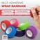 Ever Ready First Aid Self Adherent Cohesive Wrap Bandages for First Aid Sprains Swelling Sports Pets Rainbow Colors 1 x 5 Yards 30 Count