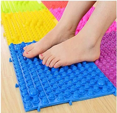 YOBEYI Foot Massage Mat Massage Pad Acupressure Mat Bathroom Mat Yoga Mat Outdoor Game 2 PCS Blue