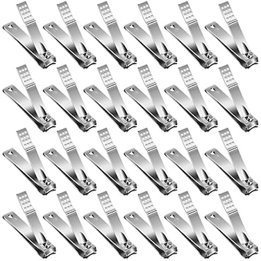 Tivcck Nail Clippers Set24 Pack Stainless Steel Nail Clippers BulkSilver Nail CutterUltra Sharp Sturdy Fingernail Clippers and Toenail Clippers for Women Men24 PcsSilver