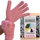 Temple Spring Shower Gloves Exfoliating for Women Natural Textured Rayon Bamboo Exfoliating Glove with Thicker Weave for Deep Cleansing Dead Skin Removal Smooth Radiant Skin 1 Pair Pink