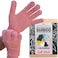 Temple Spring Shower Gloves Exfoliating for Women Natural Textured Rayon Bamboo Exfoliating Glove with Thicker Weave for Deep Cleansing Dead Skin Removal Smooth Radiant Skin 1 Pair Pink