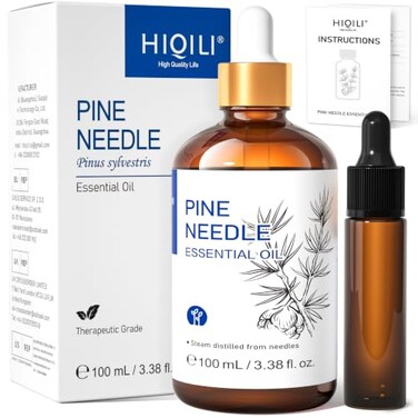 HIQILI 100ml Pine Needle Essential Oil Premium Quality for Diffuser Skin Candle Making 338 Fl Oz