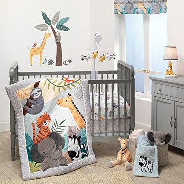طقم مفروشات سرير أطفال من Bedtime Originals بتصميم Mighty Jungle، مكون من 3 قطع، متعدد الألوان، رقم الموديل 283003V