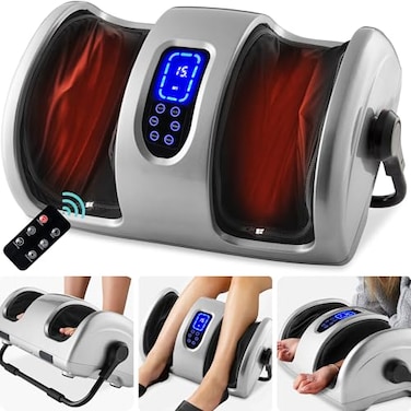 Best Choice Products Heated Shiatsu Foot Massager for Pain Relief Plantar Fasciitis Neuropathy Blood Circulation wCompact Design Silver