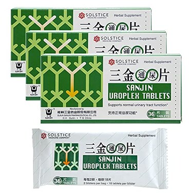 Solstice Medicine Company Sanjin Pian Uroplex Tablets Supports Normal Urinary Tract Function 36 Tablets 3 Pack