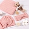 DRESHOW BQUBO Newborn Receiving Blanket Toddler Warm for Girls with Bow Hat and Bow Headband Shower Gift