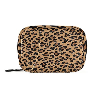 xigua Leopard Pill Case 7Day Travel Pill Organizer Box with Zipper Closure for Vitamins Medication and Supplements
