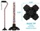 Nova Joy Designer Offset Quad Cane for Seniors Unisex Adjustable Lightweight Walking Aid with Foam Handle Wrist Strap and AntiRattle Lock Essential Mobility Support Butterfly Symphony