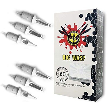 خرطوشة إبر وشم BIGWASP للاستخدام مرة واحدة 1214RL، 14 إبرة دائرية 14RL، 20 قطعة