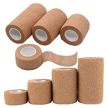 HerMia Self Adhesive Bandage Multi Size Cohesive Medical Tape Breathable Waterproof Elastic Athletic NonWoven Bandage 8 Rolls Sports Wrap Tape for Wrist and Ankle