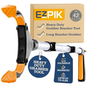 أداة التقاط EZPIK Pro 43 القابلة للطي لكبار السن، أداة التقاط لكبار السن، أداة التقاط شديدة التحمل، أداة التقاط القمامة، عصا التقاط بمخلب للوصول، أداة مساعدة على الوصول، أداة إمساك الأعشاب