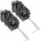 PPHAO BASIC Black Charcoal Loofah for Mens Back Loofah Scrubber with Handle Long Handle Bath Brush 2 Pack