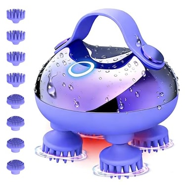 Viuyougor Scalp Massager Electric Portable Scalp Massager Tool Waterproof Head Massage Stress Relax Hair Massagers with 3 Speed Modes 8 Massage Claws