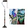 Nova Joy Designer Offset Quad Cane for Seniors Unisex Adjustable Lightweight Walking Aid with Foam Handle Wrist Strap and AntiRattle Lock Essential Mobility Support Proud Peacock