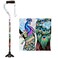 Nova Joy Designer Offset Quad Cane for Seniors Unisex Adjustable Lightweight Walking Aid with Foam Handle Wrist Strap and AntiRattle Lock Essential Mobility Support Proud Peacock