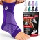 رباط كاحل SS SLEEVE Sleeve Stars للنساء والرجال، رباط ضاغط للكاحل لتخفيف آلام الالتواء والتهاب اللفافة الأخمصية، دعم سهل التخصيص مع حزام قابل للإزالة، SingleM1012، بنفسجي داكن