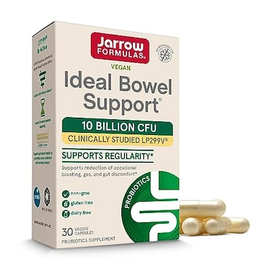 Jarrow Formulas Ideal Bowel Support 10 Billion CFU Per Serving Bowel Support Reduces Bloating Gas Intestinal Discomfort Up to 30 Servings Veggie Caps
