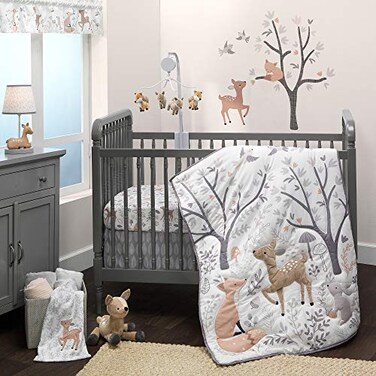 طقم مفروشات سرير أطفال من ثلاث قطع من Bedtime Originals، بتصميم Deer Park متعدد الألوان