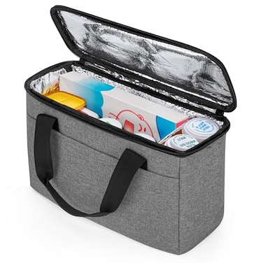Trunab First Aid Bag Empty Small Medicine Storage Case Insulated Medication Cooler Bag Travel Pill Bottle Organizer for Prescription Insulin Supplements or Medical Supplies GreyBag Only